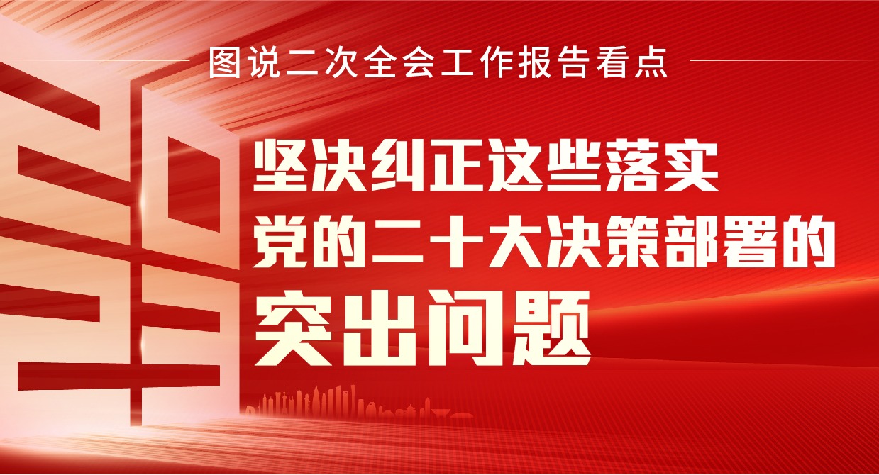 图说二次全会工作报告看点丨坚决纠正这些落实党的二十大决策部署的突出问题